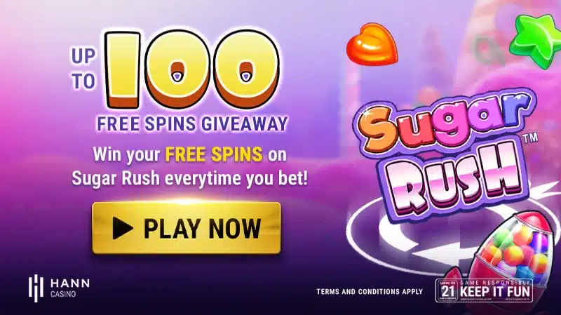 Sugar Rush Free Spin Promotion - Hann Live Online